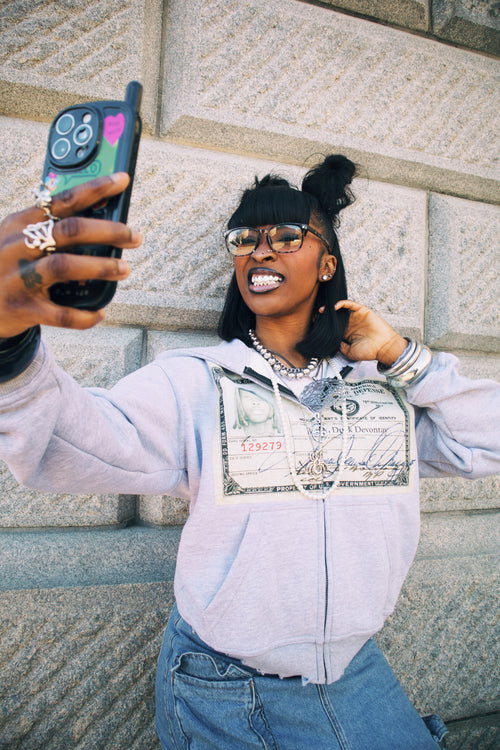 GREY SMURK HOODIE